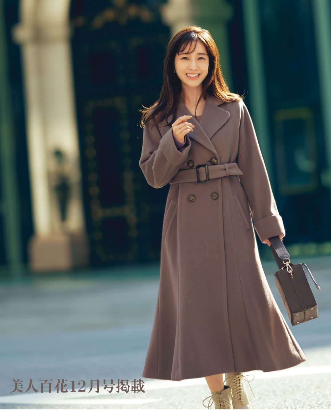 ノエラさんのインスタグラム写真 ノエラinstagram 美人百花 12月号掲載 田中みなみ さんが着る ニュアンスカラー で冬 映えレディコーデ マーメイドウールコート 42 900円 税込 公式