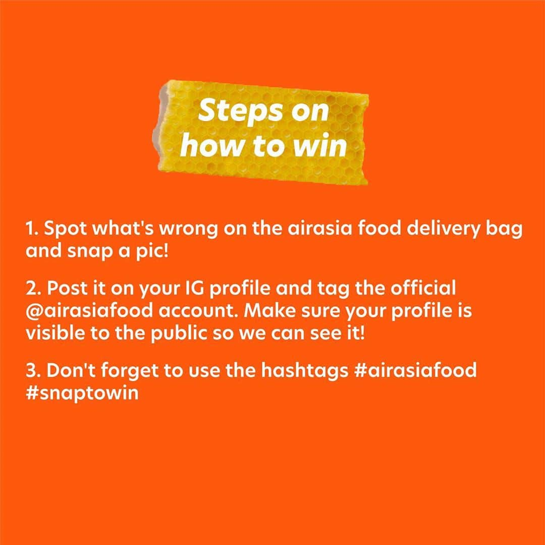 エアアジアさんのインスタグラム写真 - (エアアジアInstagram)「Painting the town red, bringing you your favorite meals! Whats for lunch? Check out @airasiafood to satisfy your cravings. 🍔🥘🍟  BTW, something happened to our delivery bags! Spot what’s wrong with your delivery rider’s bag, snap a pic of it and post it up using the hashtags #airasiafood #snaptowin and don't forget to tag @airasiafood. 3 lucky winners win ONE MONTH of free meals! Happy snapping! 📸」11月12日 13時07分 - airasiasuperapp