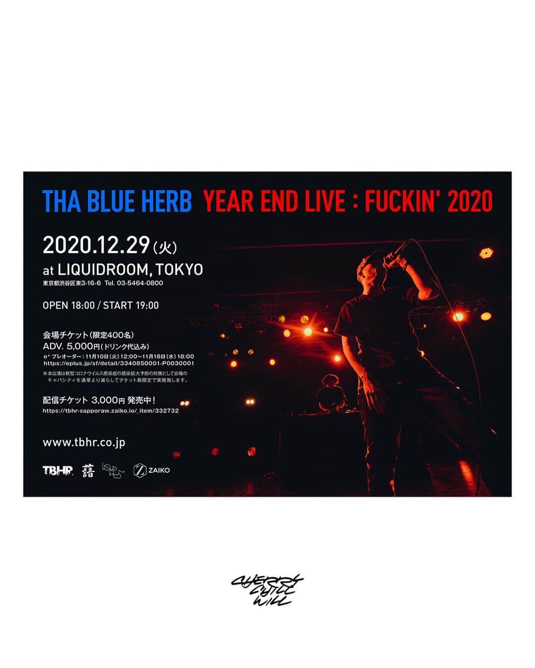 cherry chill will.さんのインスタグラム写真 - (cherry chill will.Instagram)「THA BLUE HERB  YEAR END LIVE:FUCKIN'2020 photographed by cherry chill will. #thablueherb #cherrychillwill」11月12日 15時33分 - cherrychillwill