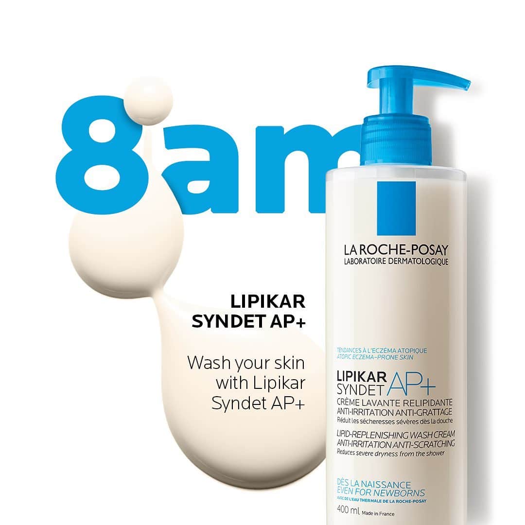 La Roche-Posayさんのインスタグラム写真 - (La Roche-PosayInstagram)「Still looking for the right routine for eczema-prone skin? Then follow our Lipikar hour-by-hour programme and feel the results! 4 products, 4 uses, 4 ways to fall in love with our creams and soaps. Get set, enjoy! All languages spoken here! Feel free to talk to us at any time. #larocheposay #lipikar #sensitiveskin Global official page from La Roche-Posay, France」11月13日 2時15分 - larocheposay