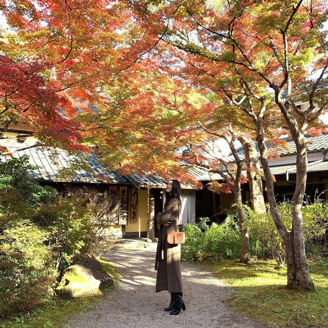 中山由香のインスタグラム：「・ ・ 家族といると 顔が緩みっぱなし🌾 嬉しいなぁ 楽しかったなぁ 紅葉も満喫できて この上ない幸せ🍁🍂🍁🍂 ・ #妹からみた由香」