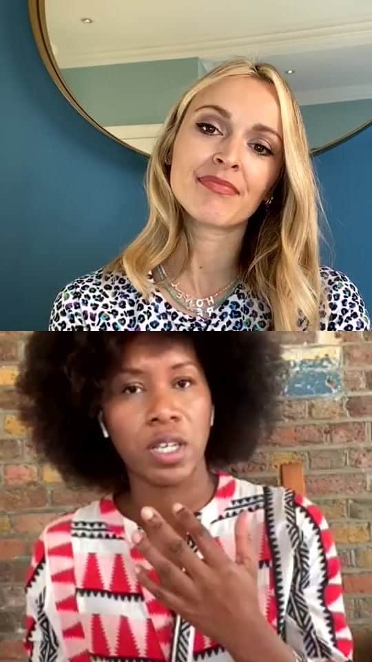 ファーン・コットンのインスタグラム：「Deep conversation about control, letting go and knowing when you’ve surrendered vs retreated from life. Followed by a gorgeous and soothing breath work session at the end which made me feel so calm and rooted. Thanks for watching if you tuned in live. So wonderful to have viewers from Australia, Berlin, Spain and more joining us today. Big Thursday love to you.  Aicha has live breath work every day on her insta live. Give it a go ❤️」