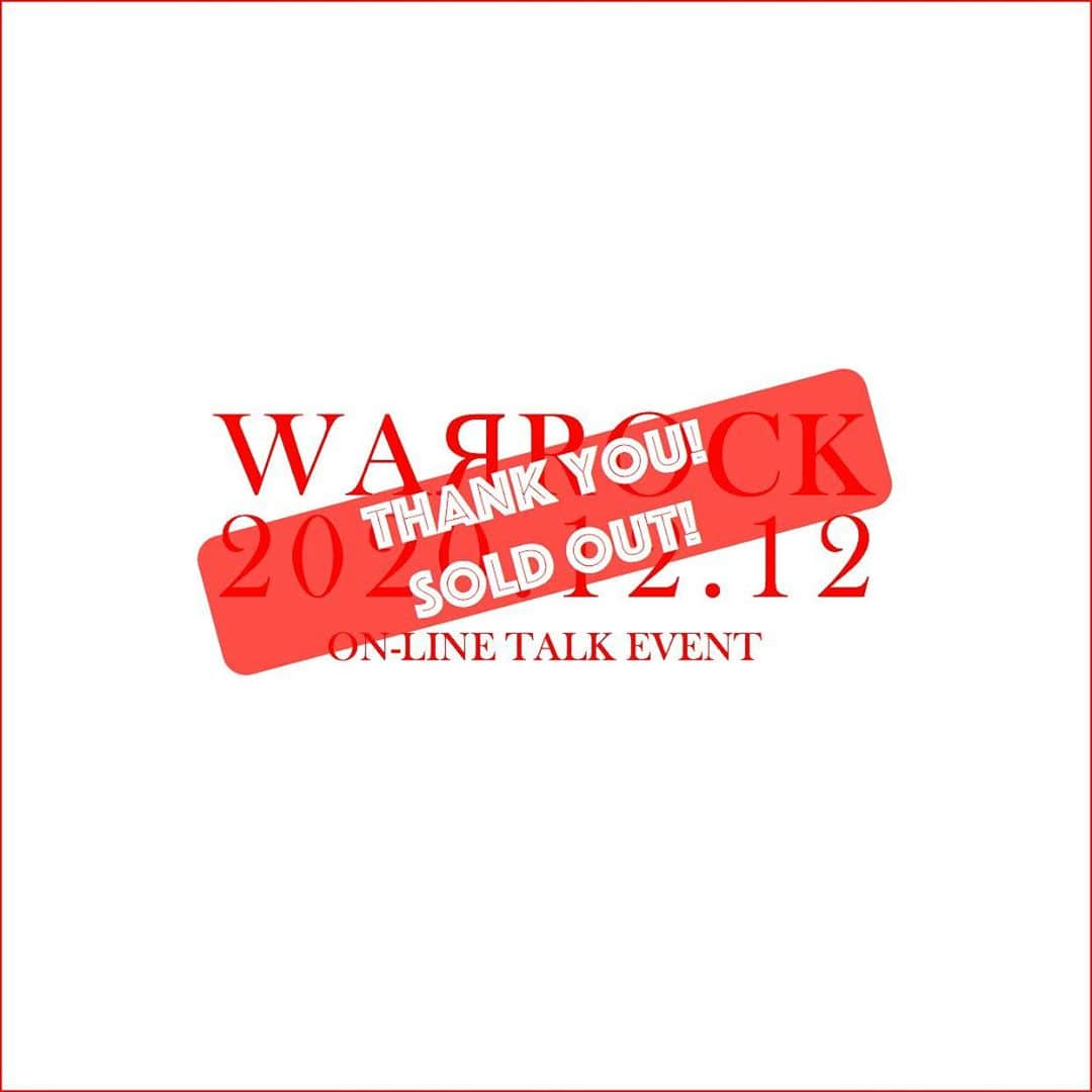 小林正典のインスタグラム：「#WAЯROCK #thankyousoldout」