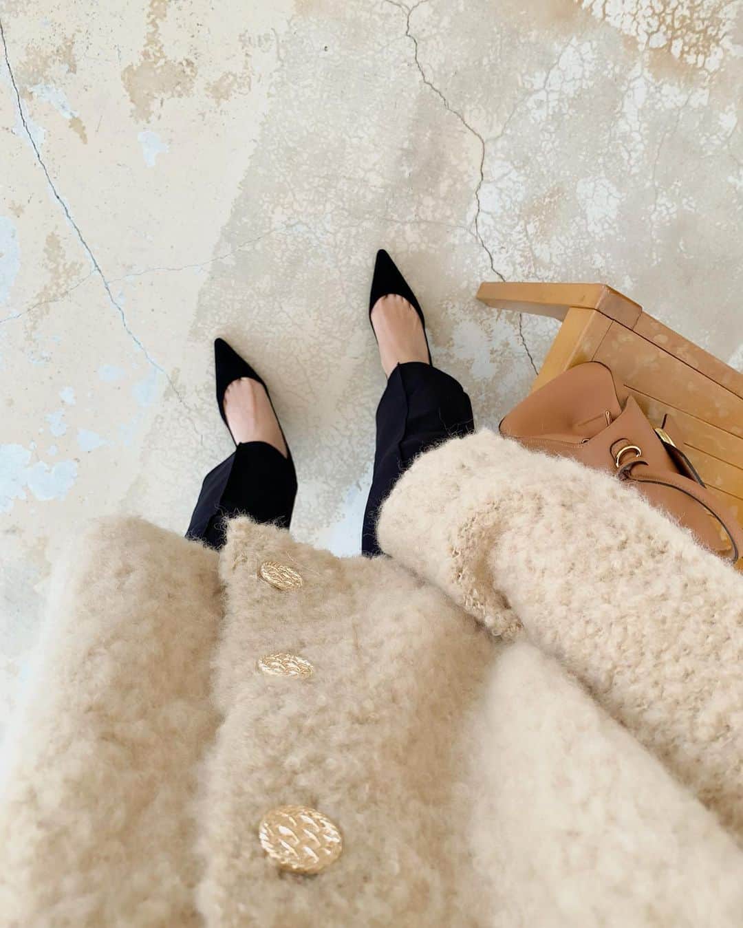 ハンナミのインスタグラム：「アルパカカーデかわいい. .🧵🤎」