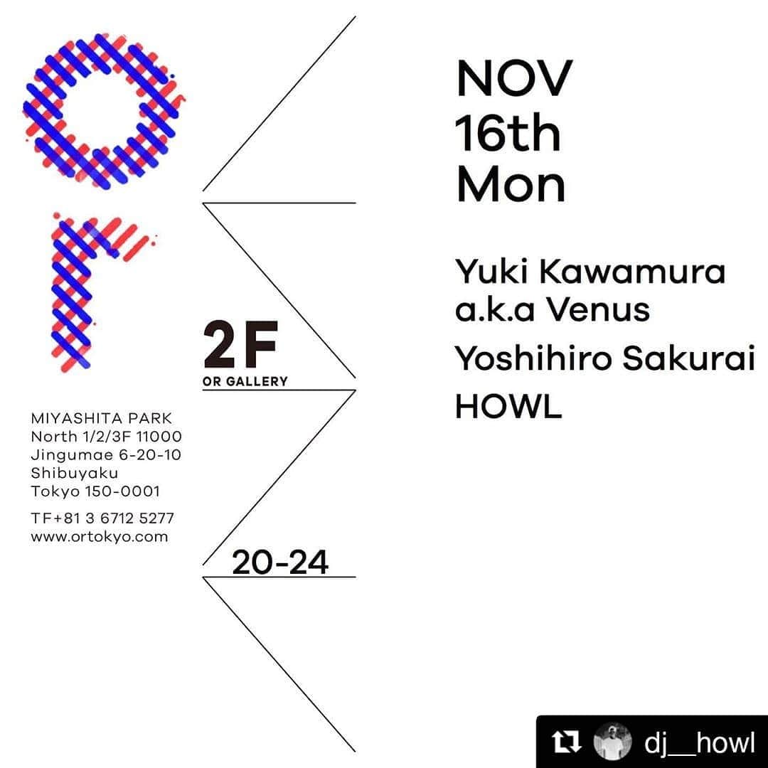 川村由紀のインスタグラム：「久々に #本日の手仕事 します〜遊びきてね！  #Repost @dj__howl (@get_repost) ・・・ 2020.11.16.Mon 20:00-24:00 @ortokyoofficial   毎月第1、3月曜日のブッキングを担当しております。 次回は大好きな先輩お2人をお呼びしての開催！平日からGood Musicをつまみにワイワイしましょう🥂  DJ Yuki Kawamura a.k.a Venus @yukikawamura821   Yoshihiro Sakurai @y_sakurai23   HOWL  フリーエントランスです。 お気軽に遊びにいらしてください🥂  渋谷の新たなランドマーク「MIYASHITA PARK」に カフェ、アートギャラリー、ミュージックバーが一体化した 複合型エンターテインメント施設『or 』が誕生  ストリート / アート / ファッション / ミュージック / デザインに焦点を当て、サスティナブルな社会に対する取り組みも実施する複合型エンターテインメント施設は、1 階カフェ ・2 階アートギャ ラリー ・3 階ミュージックバーの3階層から構成され、フロア毎に多彩なジャンルの音楽を最良のサ ウンドシステムで楽しむことができます。また店内にはポップアップスペース、アートギャラリー、 ショーウィンドウが設置され、最新のアートやデザインにも触れることができます。  性別、年齢、国籍を超えて、人 ・ 音楽 ・ アートが交差するカルチャーハブステーション、 それが「or」です  or (オア) 〒150-0001 東京都渋谷区神宮前 6-20-10 MIYASHITA PARK North 1F,2F,3F  東京メトロ「渋谷」駅 B1 出口より徒歩 3 分 JR「渋谷」駅ハチ公口より徒歩 7 分 東京メトロ「明治神宮前 < 原宿 >」駅 7 番出口より徒歩 8 分 #ortokyo#shibuya#tokyo#japan」