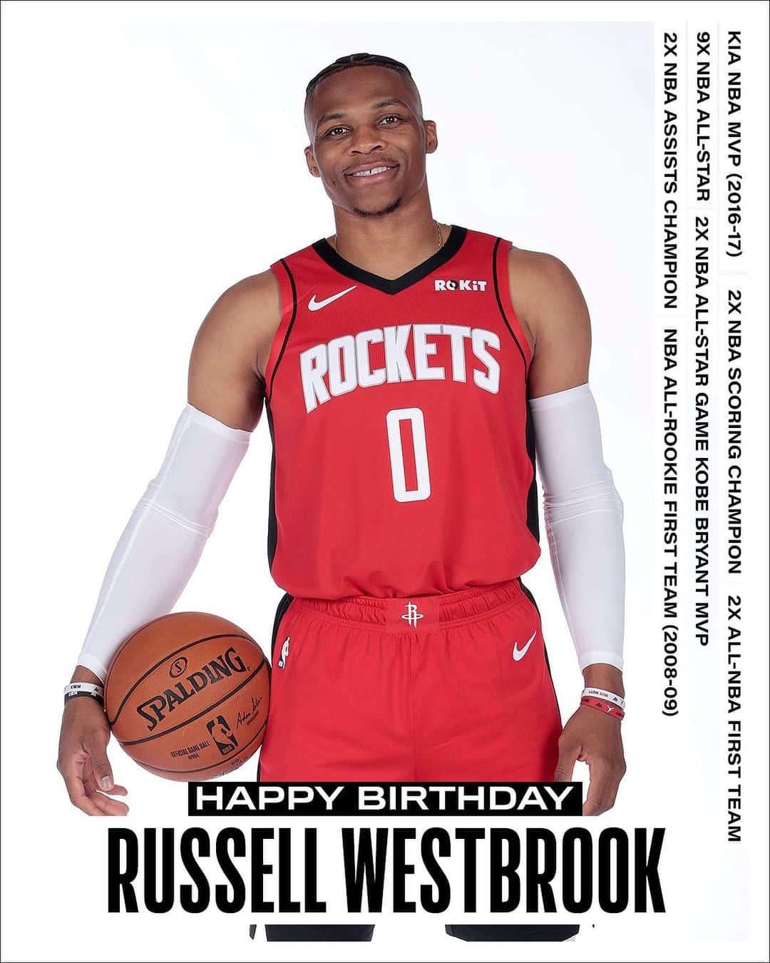 NBAさんのインスタグラム写真 - (NBAInstagram)「Join us in wishing @russwest44 of the @houstonrockets a HAPPY 32nd BIRTHDAY! #NBABDAY」11月12日 22時59分 - nba