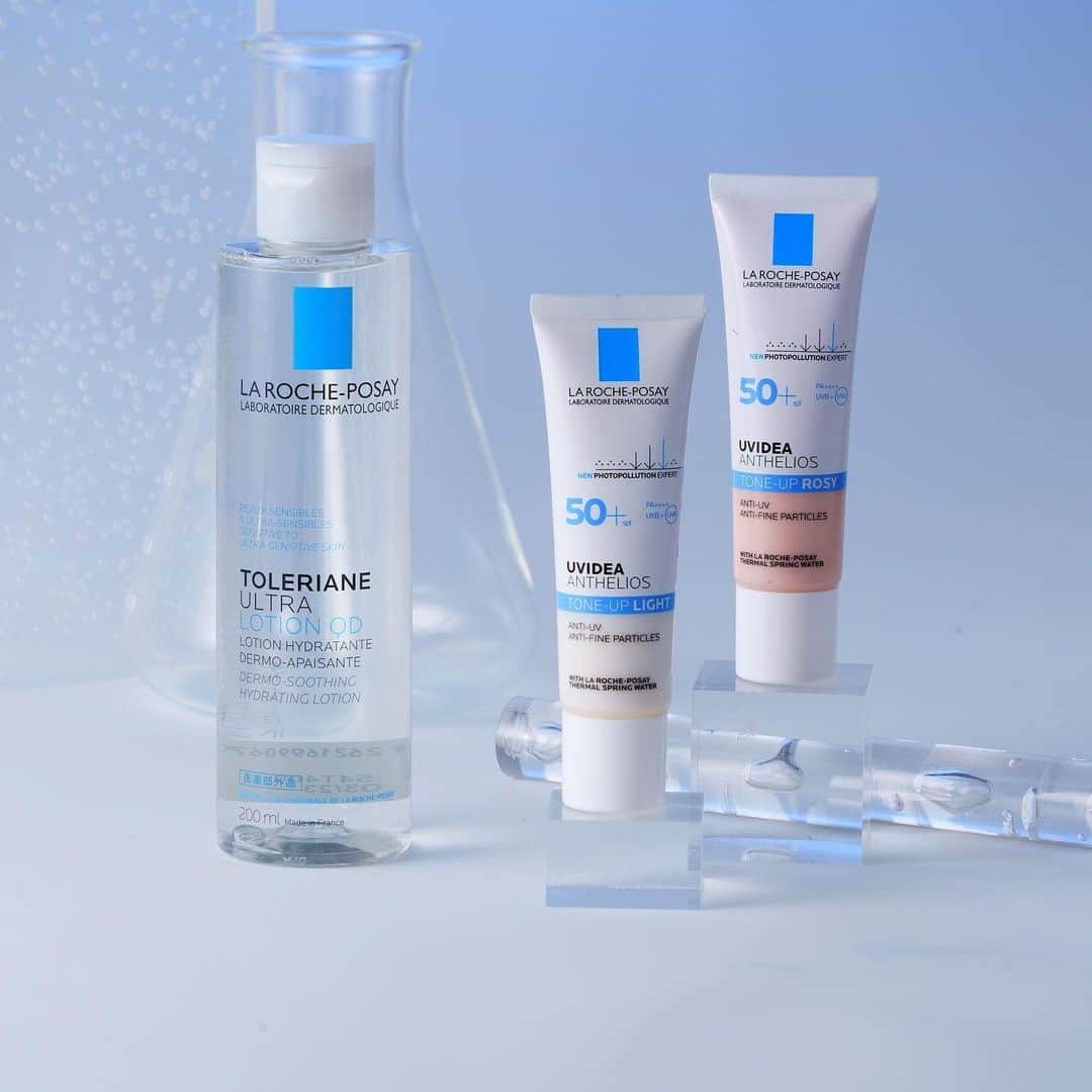 LA ROCHE-POSAY JAPAN ラロッシュポゼのインスタグラム：「. ＼本日11月12日（木）放送でご紹介のアイテムはこちら❤／ . #トレリアン薬用モイスチャーローション 敏感肌の日本人の肌を考えて開発された、低刺激設計* 1の薬用保湿化粧水✨肌をおだやかに心地よく整え、うるおって透明感のある肌へ導きます。 . #UVイデアXLプロテクショントーンアップ . SPF50+・PA++++の防御力なので、油断できない冬の紫外線もしっかりカバーしてくれるとても便利なアイテム✨ . 番組でもありましたが、冬の紫外線対策を怠ると、シミだけではなく、しわやたるみの原因となります。季節を問わず、しっかりUV対策を行いましょう。 . ピンクの #トーンアップUV は、血色感がアップし、ワントーン明るい肌の印象になります。また、ホワイトの #トーンアップUV は、くすまない透明感肌を演出します。 . *1すべての人に皮膚刺激がおきないわけではありません。 . #ラロッシュポゼ #larocheposay #乾燥肌 #敏感肌  #MySkinStories #MySkinStoriesVol3 #MySkinStoriesatHome #スキンケア #敏感肌スキンケア #敏感肌 #人気商品 #新商品 #秋 #保湿 #人気コスメ #保湿ケア #乾燥対策 #すっぴん美人 #化粧品好き #美肌 #基礎化粧品 #低刺激設計 #美肌になりたい #肌ケア #デイリースキンケア #秋スキンケア #秋コスメ #ゆらぎ肌 #秋コスメ」