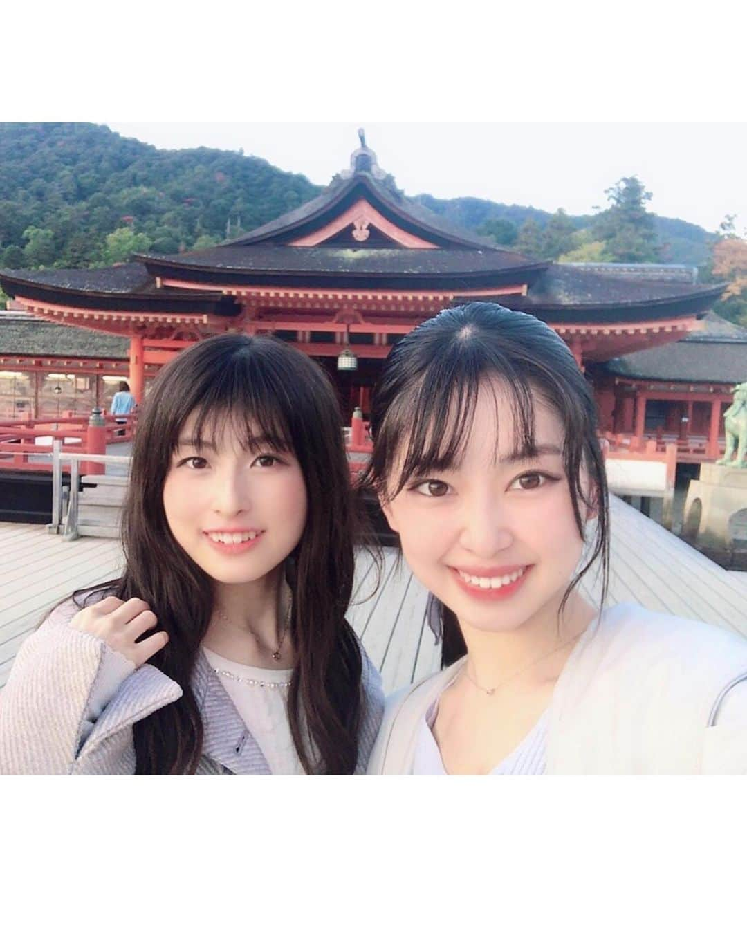 越智萌日さんのインスタグラム写真 - (越智萌日Instagram)「やりたいこと詰め込んだ瀬戸内旅行withいおり💓 . 改めて私たちの胃の無限のポテンシャル、そして気の合い様に驚かされた1泊2日でした💐 私のキャンパスライフはいおり抜きに語れない！ほんまに好き2日間ありがとう💕 . . . . . . #広島観光  #岡山観光　#宮島　#倉敷　#未来心の丘  #厳島神社　#美観地区　#vasara着物」11月12日 23時14分 - moeka19990201