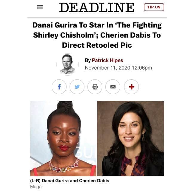 チェリーン・ダビスのインスタグラム：「So this happened! So excited to work with this incredible team to tell such a powerfully important and inspiring story! @danaigurira @stephanieallain #adamcountee   #shirleychisholm #filmmaking」