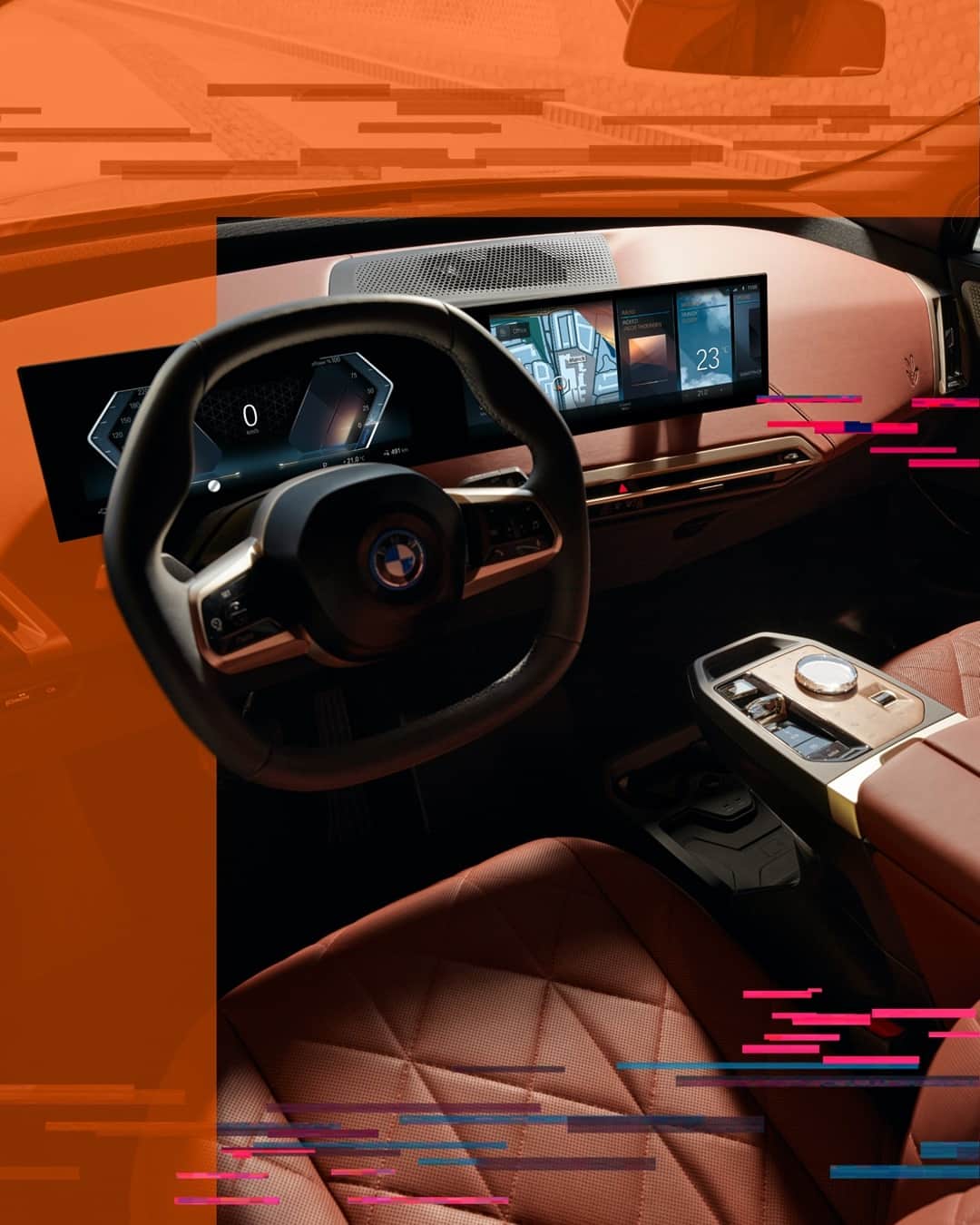 BMWのインスタグラム：「Here to redefine the relationship between a car and its occupants: the interior of the first-ever BMW iX. #NEXTGen #THEiX #BornElectric #BMW @BMWi」