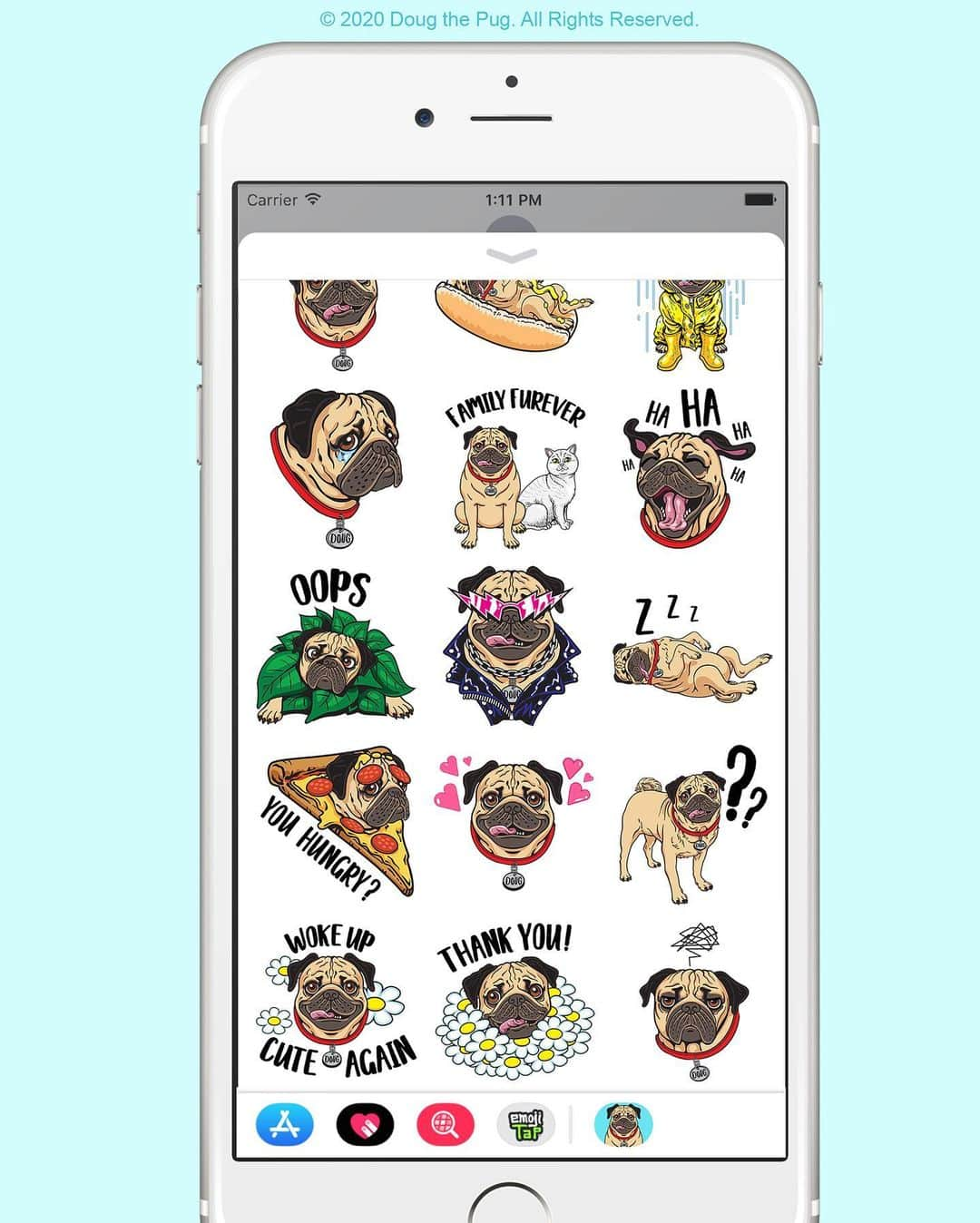 itsdougthepugさんのインスタグラム写真 - (itsdougthepugInstagram)「“Ur texts are about to get a whole lot cuter” -Doug • I now have stickers for iMessage in the App Store!!! They are so fun to use and easy to install, and only 99c. Click the link in my bio to get them, and give a 5 star rating when u do!! (Android coming soon)」11月13日 3時12分 - itsdougthepug