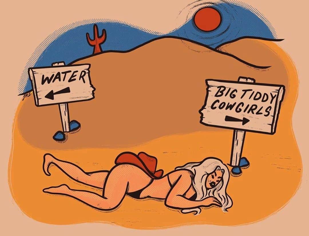 テス・ホリデーのインスタグラム：「Me 4vr 🤤😋☀️🔥🌄  Art by @shesbobbylynn」