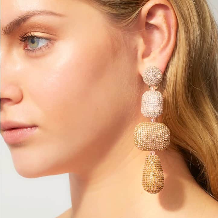 サッチン+バビのインスタグラム：「Ooh La La. Josephine is our sparkling, statement earring.#fashionjewelry, #statementearring, #sparkle, #shine」