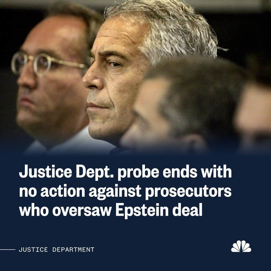 NBC Newsさんのインスタグラム写真 - (NBC NewsInstagram)「BREAKING: US Justice Dept. investigation into non-prosecution deal with Jeffrey Epstein in 2008 ends with no action against prosecutors who oversaw the Epstein deal. More at the link in our bio.」11月13日 3時58分 - nbcnews