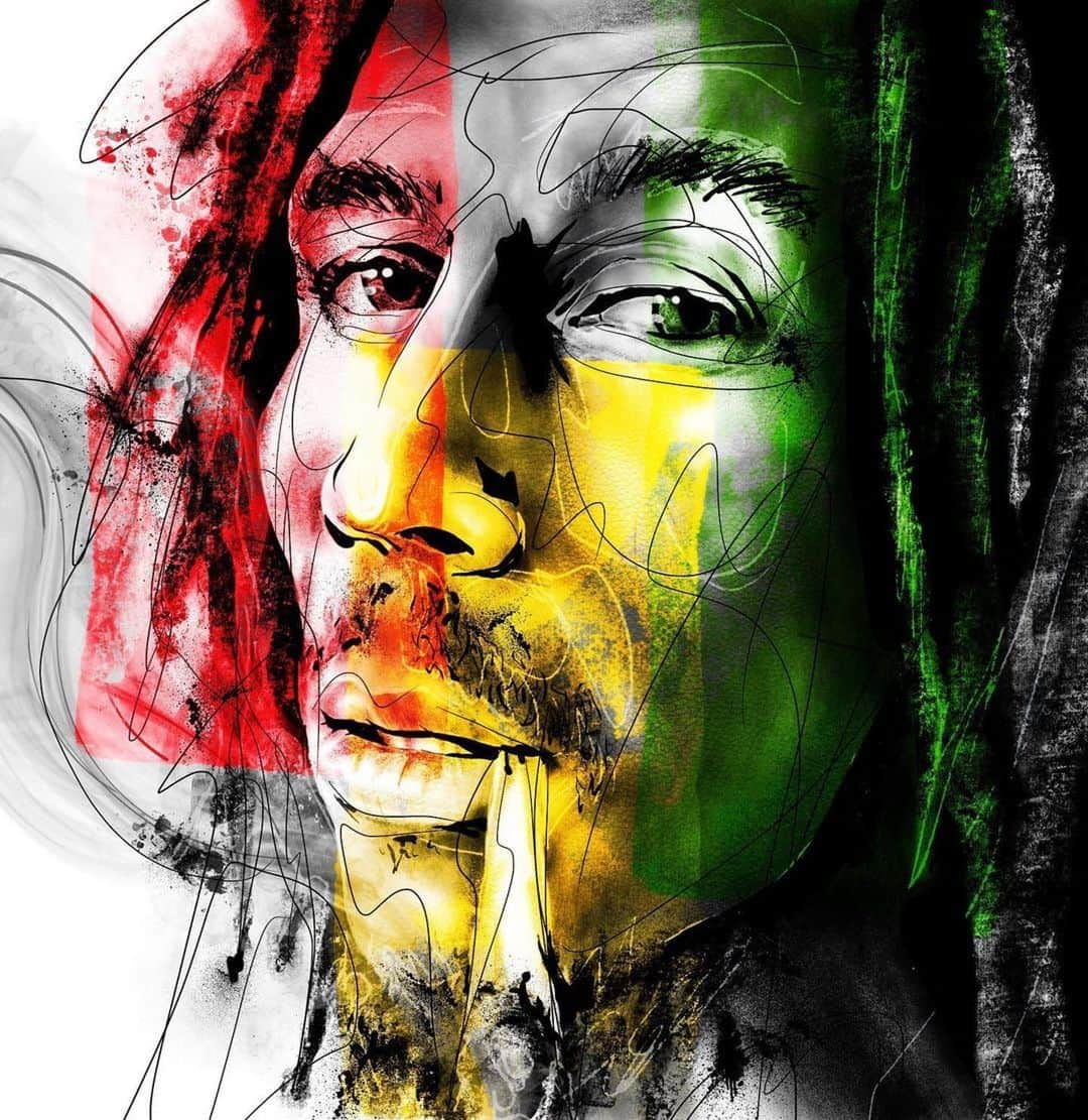 ボブ・マーリーさんのインスタグラム写真 - (ボブ・マーリーInstagram)「“When the morning, gather the rainbow, yeah. Want you to know, I’m a rainbow too.” #SunIsShining #bobmarley75  🎨 by @jonathanbrunsfineart  _____ Want your artwork featured on our socials? Post your original pieces here on IG tagged #bobmarleyart and we’ll keep sharing our favorites!」11月13日 4時08分 - bobmarley