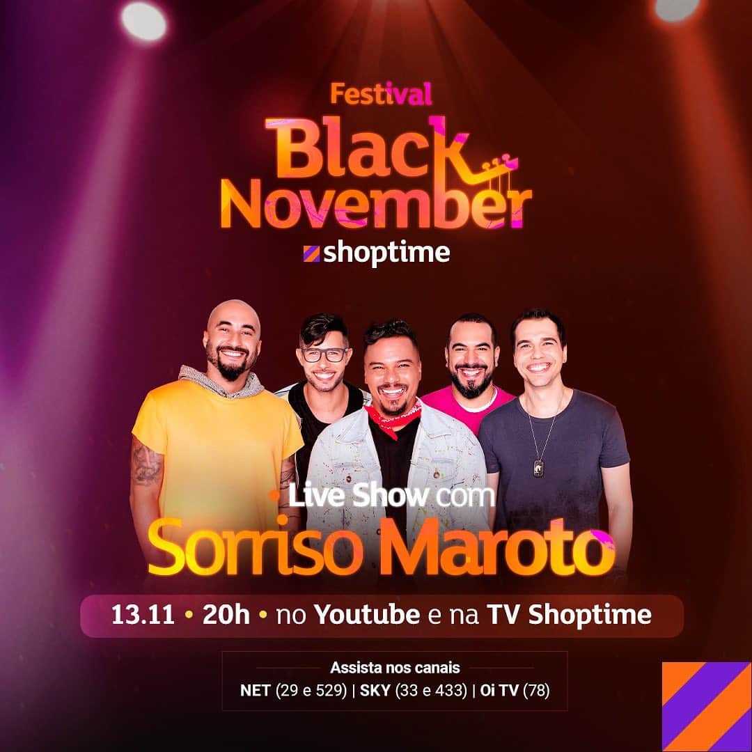 Sorriso Marotoのインスタグラム：「Vocês estão por dentro que amanhã as 20h, terá uma live incrível no nosso canal do youtube? Quem tá com o Sorriso nessa é o @canalshoptime que vai liberar vários cupons e ofertas incríveis pra vocês aproveitarem ainda mais com a gente. Não vão perder, né? 😁 #FestivalShoptime」