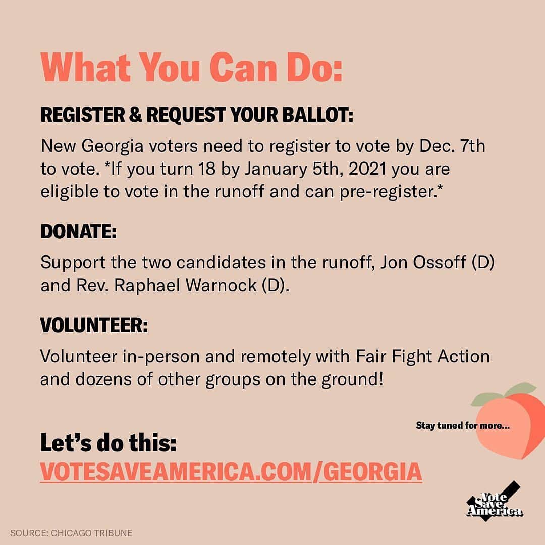 デミ・ロヴァートさんのインスタグラム写真 - (デミ・ロヴァートInstagram)「All eyes are on you Georgia 👀🍑🗳 New voters need to be registered by Dec 7th and if you turn 18 by Jan 5th, 2021 you can pre-register!!」11月13日 5時05分 - ddlovato