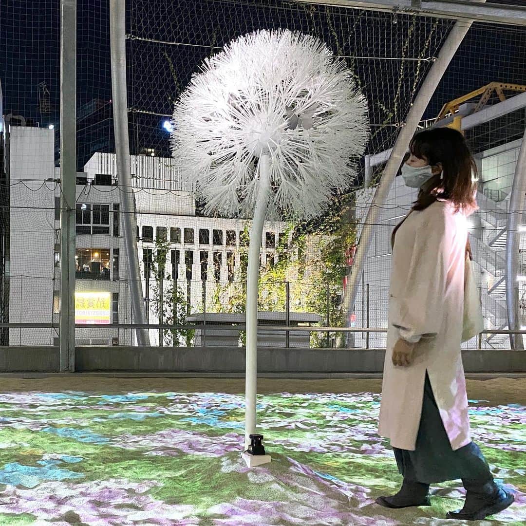 run+さんのインスタグラム写真 - (run+Instagram)「渋谷に咲いた白くて大きなたんぽぽと花畑。 ここ本当はビーチバレーの砂場🏖  pic4 QRコードを蝶々にかざすと花が咲く予定 スマホによって咲いたり咲かなかったり 私のスマホは咲きませんでしたー🤣 美し過ぎて心の目で見ちゃってる😂  #渋谷芸術祭 #ShibuyaArtFestival #渋谷芸術祭2020 #ShibuyaArtFestival2020」11月13日 5時39分 - runplus