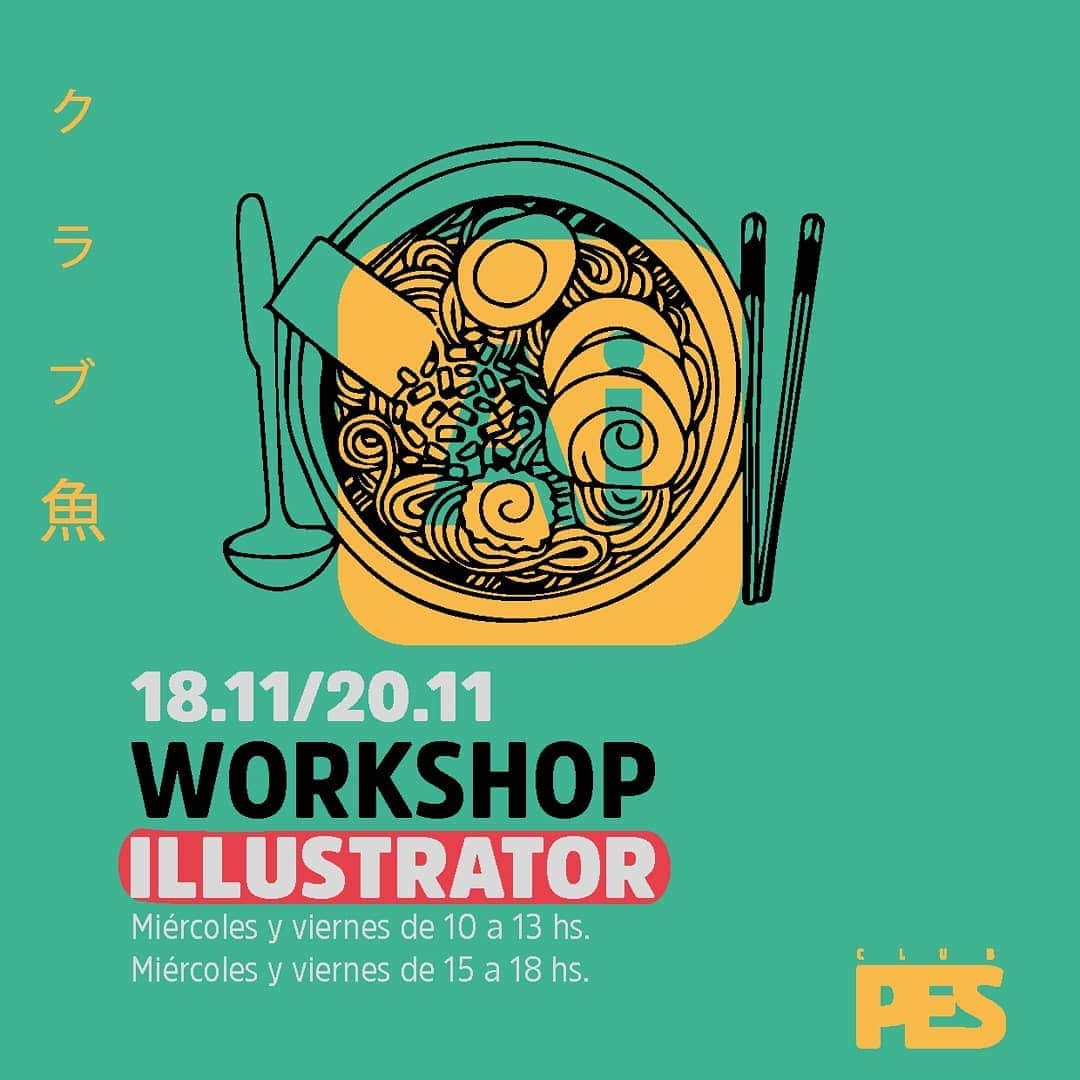 のインスタグラム：「Hola hola, la semana que viene vamos a estar realizando la segunda vuelta del Workshop de Adobe Illustrator con mi compa @tinalaferrara de @clubpes.ar 💫  Vamos a estar viendo en dos clases teorico/practicas las herramientas y conceptos basicos para que puedan empezar a meterse y jugar en este bello mundito 💜  Consultame por DM costos y contenido 😁🔥」