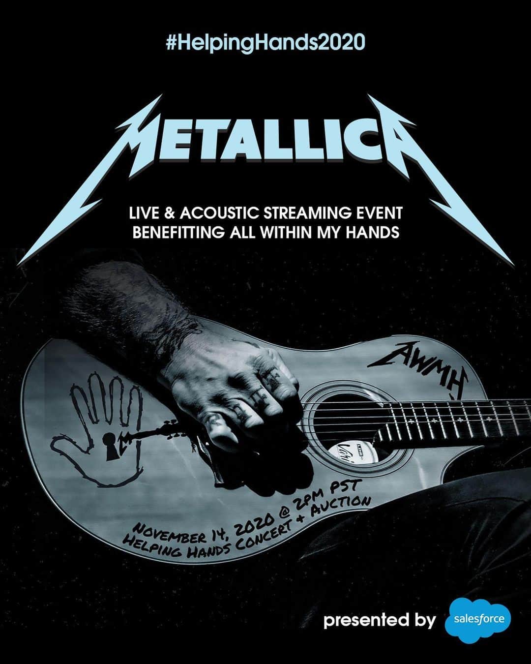 Salesforce さんのインスタグラム写真 - (Salesforce Instagram)「Salesforce is proud to sponsor @Metallica's #HelpingHands2020 Concert & Auction to benefit @allwithinmyhandsfoundation — streaming 🔴LIVE on Saturday, November 14 at 2 p.m. PT. Join us from around the world to support AWMH. 💙 #MetallicaGivesBack Get your ticket 🎫 at the link in bio. 🔗」11月13日 7時09分 - salesforce