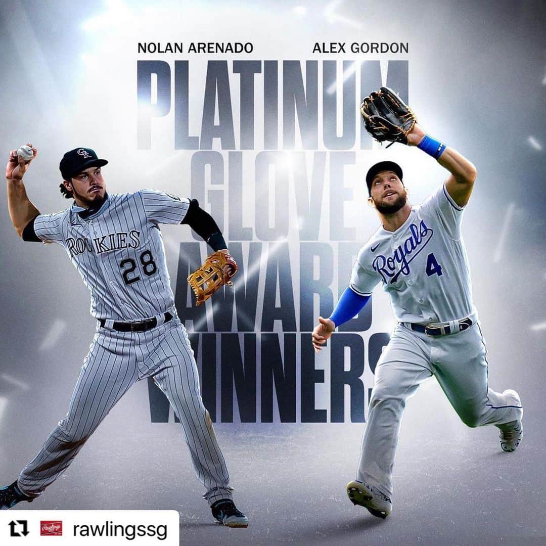 Rawlings Japanさんのインスタグラム写真 - (Rawlings JapanInstagram)「#Repost @rawlingssg with @make_repost ・・・ Appreciation post for our two Platinum Glove Award winners 💪 And congrats to Alex Gordon on ending his incredible career on a high note. #TeamRawlings #TheMarkOfExcellence #NolanArenado #AlexGordon  #Repost (via: @mlb) @rawlings_japan_llc」11月13日 10時20分 - rawlings_japan_llc