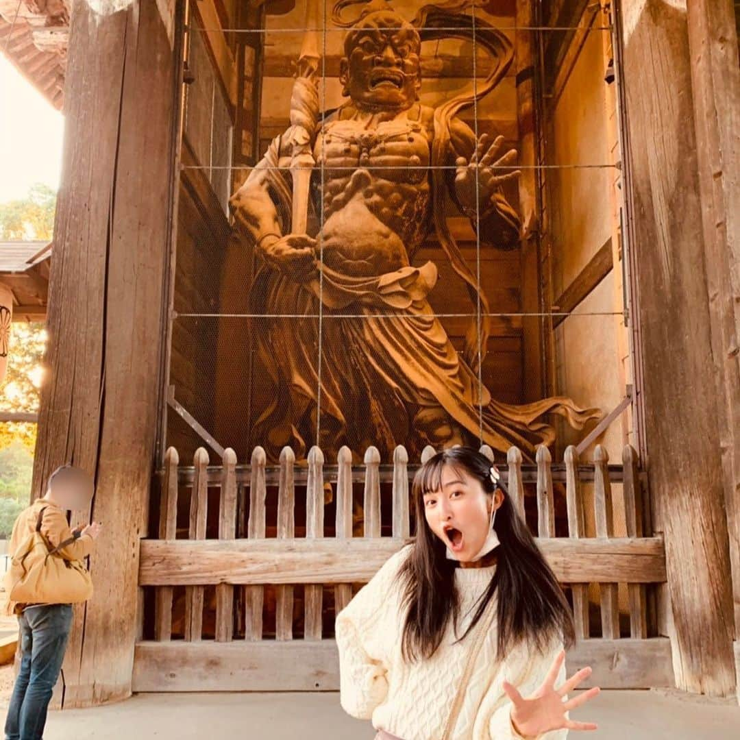 堀口日萌さんのインスタグラム写真 - (堀口日萌Instagram)「奈良なら奈良③ . 東大寺！！！ 見た瞬間うわぁだぁぁぁ ってなった もうなんかレベちでした🦋🦋 This is JAPANてかんじ 奈良って時間の流れめっちゃゆったりじゃない？？ 不思議な感じなる☁️☁️☁️ また行きますー✨  #奈良#narajapan#naradeer#古都奈良#東大寺#南大門#金剛力士像」11月13日 21時28分 - himechannel_0624