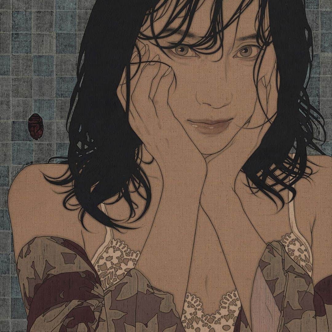 小橋めぐみのインスタグラム：「池永康晟さんの絵のモデルをさせて頂きました。 はじめて自分の作品を見たとき、 涙がつつつ、と。 この絵の中に、ほんとうのわたしがいる、と救われた思いでした。 タイトルは「千日の雨のあと・めぐみ」 11月12～21日『池永康晟 個展』ギャラリーアートもりもと　で展示されております。 日曜日はお休みです。 #池永康晟」