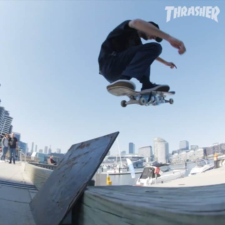 スラッシャーのインスタグラム：「👉🏾 @__nate_mate__’s ‘Air Horn’ part is LIVE on all Thrasher channels 📡 Filmed by @thejamesjames」