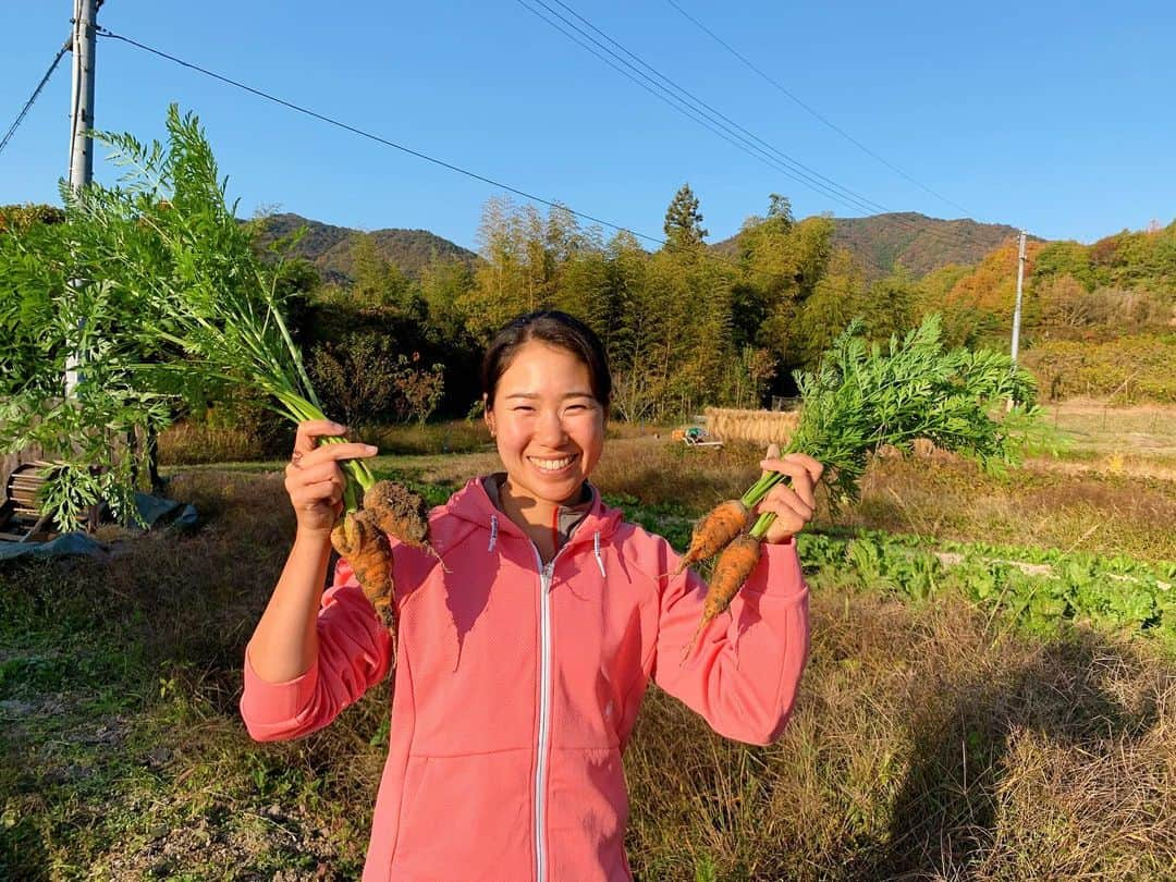 日比野菜緒さんのインスタグラム写真 - (日比野菜緒Instagram)「@eatlocalkobe さんと一緒に神戸市北区にあるNIU FARMさんと #森本聖子 さんの農園で農業体験をしてきました👩🏻‍🌾🌿 ﻿ 稲刈りや玉葱の苗付けを体験させてもらったのですが、かなりの重労働…でもこれは収穫までの過程のほんの一部。﻿ ﻿ 最近は牛や豚などの家畜について考えることは多かったですが、野菜だってこれだけ手間がかかっているし、野菜を愛おしんでいる農家さんの思いも詰まっているからありがたく頂きたいなと、農業体験をして改めて感じることができました。﻿  「野菜ってなんでこんなに高いの〜？」なんてもう言いません🤫 ﻿ ここには書き切れないくらい色んな事を感じましたし、考えるきっかけになりました。﻿ ﻿ ありがとうございました🥕🥦 • #神戸に暮らしローカルを食べる #eatlocalkobe #bekobe #農業体験」11月13日 17時16分 - naohibino_1128