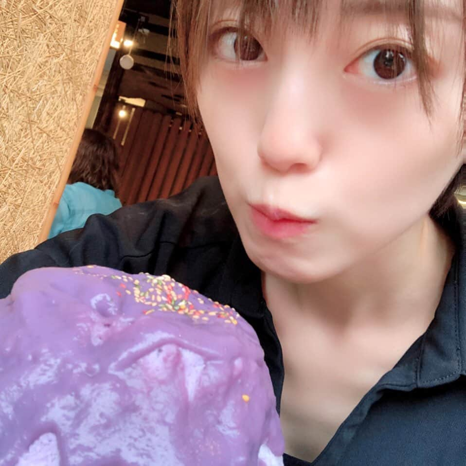 沢井美優さんのインスタグラム写真 - (沢井美優Instagram)「お紫いも🍠💜笑﻿ ちょっと前の写真だけど熊さんが すごいですね🧸へんな顔🐭笑 ﻿ #沢井はかき氷でできています ﻿ #沢井はかき氷です #🍧#氷女 ﻿ ﻿ #和kitchenかんな さん﻿ ﻿ #かき氷 #かき氷大好き #かきごーらー ﻿ #かき氷部 #かき氷巡り #かき氷マニア﻿ #shavedice #sweets #love #yummy﻿ #かき氷は人を幸せにする #🧡﻿ #甘いものは人を幸せにする﻿ ﻿ #笑顔溢れる毎日を ﻿ #あなたも #わたしも ﻿ #明日もきっと素敵な一日 ﻿ ﻿ #最近 #やけに眠たい ﻿ #そろそろ #冬眠 #🧸」11月13日 17時34分 - sawai_miyuu