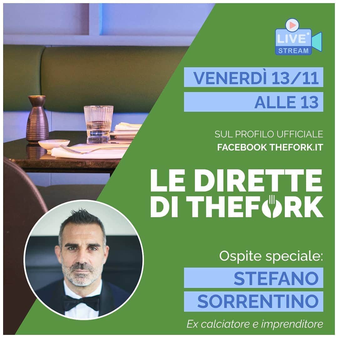 ステファノ・ソレンティーノのインスタグラム：「Oggi dalle 13 saro ospite sulla pagina Facebook ufficiale di @thefork_it  per un'intervista insieme alla Brand Manager @elena_collini3  e al suo collega @decristogram. Vi racconterò di un progetto che molti di voi già conoscono e che mi sta davvero a cuore: il mio nuovo ristorante di Torino. Seguiteci se volete sapere di più!」