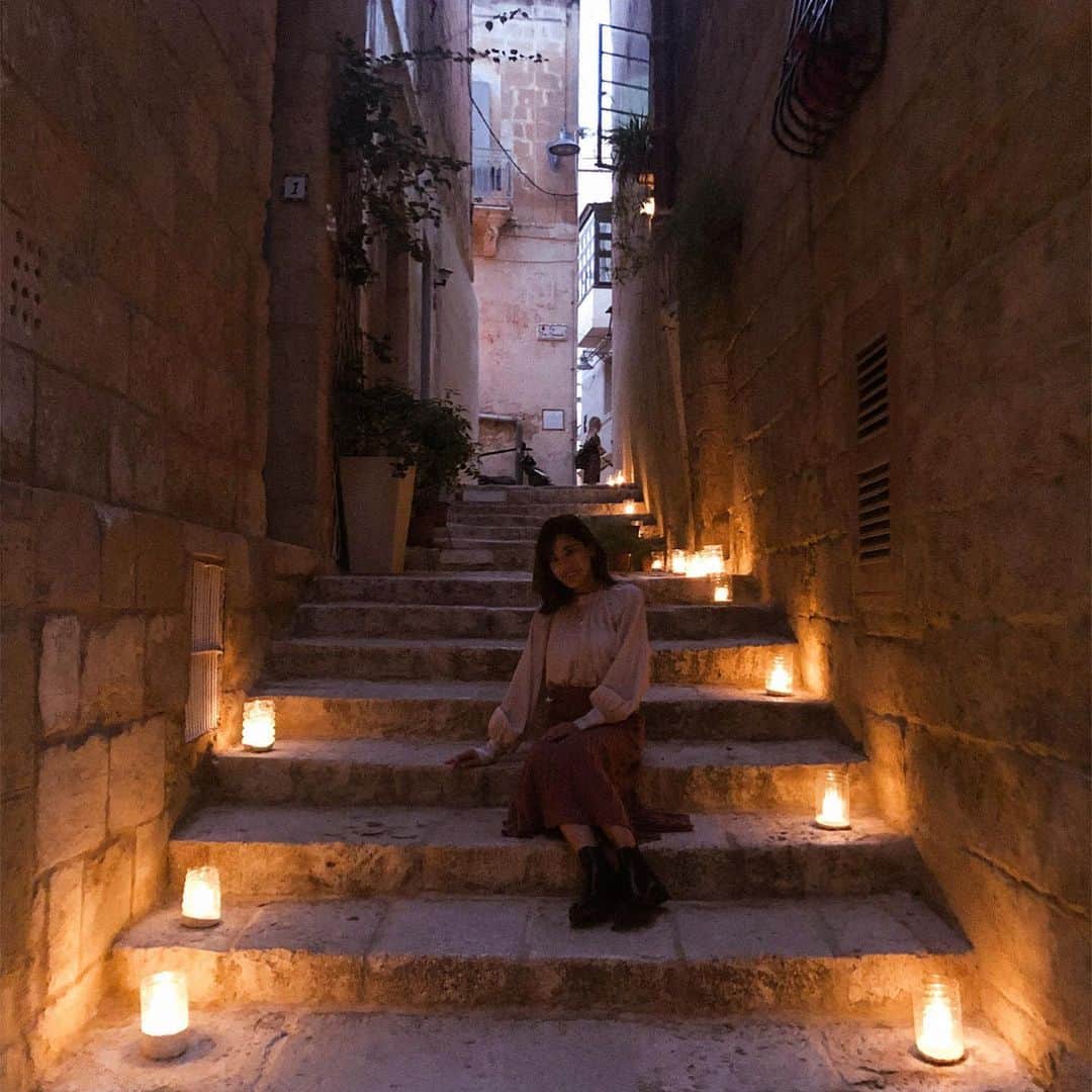 吉岡結紀のインスタグラム：「✐☡ ・ Candle night🕯💙 ・ #archive #malta」
