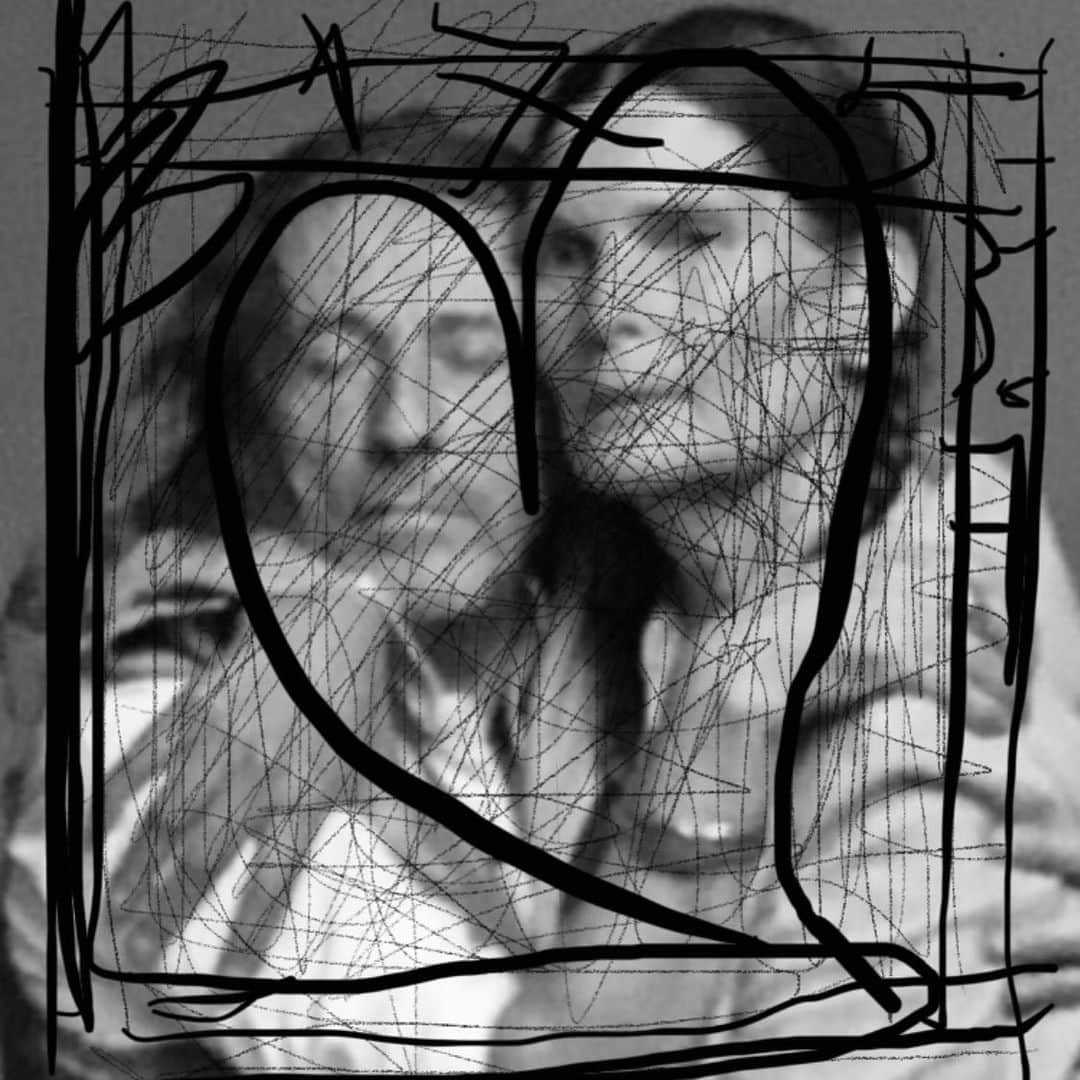 JULIEN D'YSさんのインスタグラム写真 - (JULIEN D'YSInstagram)「Me and Leslie ❤️♥️ #317537 #lesliewiner by  @jeanbaptistemondino drawing on picture by me #always❤️#paris#november13.2020 #confinement」11月14日 6時02分 - juliendys