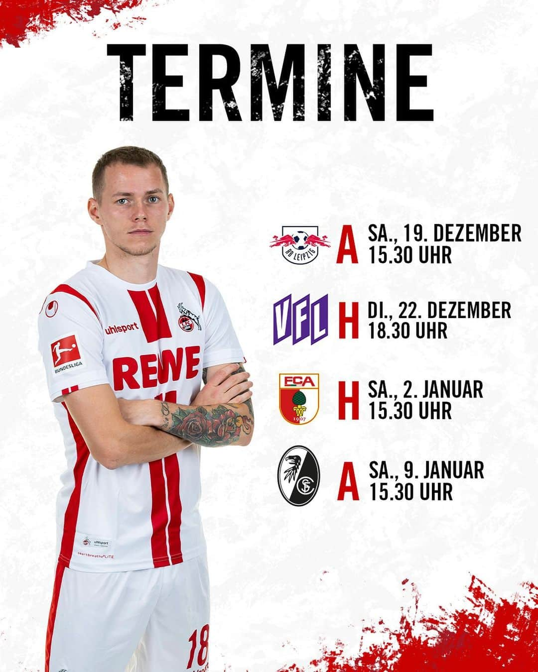 1.FCケルンさんのインスタグラム写真 - (1.FCケルンInstagram)「📆 SWIPE: Die zweite Pokalrunde und die #Bundesliga-Spieltage 13-15 sind terminiert 🔴⚪️ #effzeh」11月13日 23時06分 - fckoeln