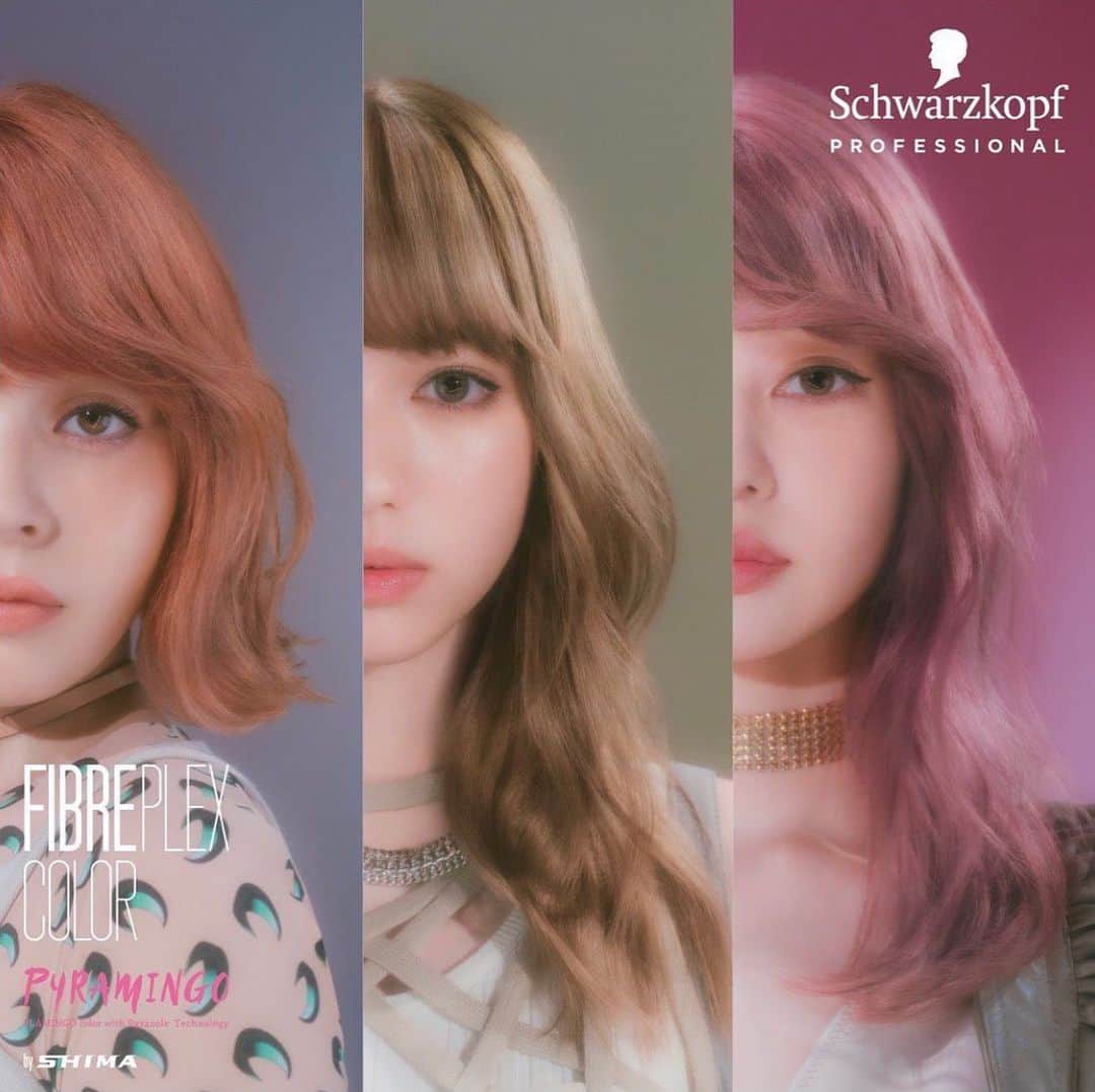 山脇道子のインスタグラム：「SHIMA×Schwarzkopf  可愛くて楽しい撮影だった✨💓🦩💕✨」