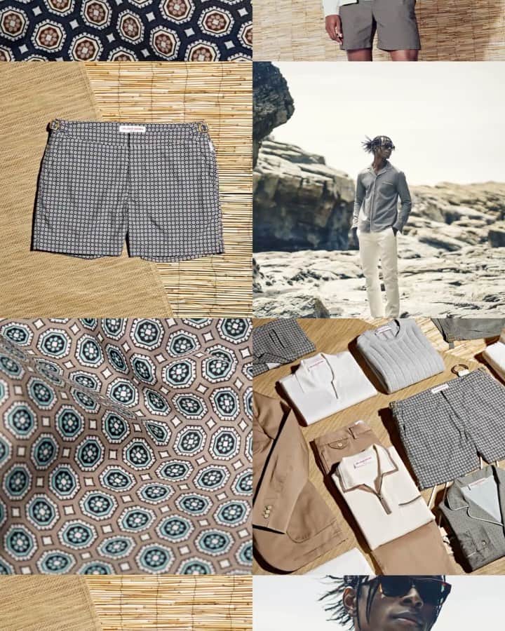 オールバーブラウンのインスタグラム：「Our new edit is for those who have a taste for the finer things in life. The Playboy features luxe merino & cashmere knitwear, tipped collar polos, & our elegant Maravilla fabric modelled on vintage, 1960s cravat prints. Explore the Playboy edit in bio.  #DoseOfSun #OrlebarBrown #OBsAroundTheWorld」