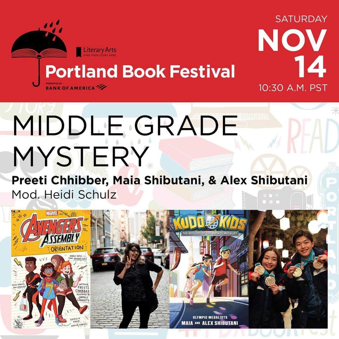 アレックス・シブタニさんのインスタグラム写真 - (アレックス・シブタニInstagram)「We’ll be hanging out (virtually) at the #PDXBookFest talking about middle-grade books with Preeti Chhibber on November 14th (that’s tomorrow)! Make sure to RSVP (link is in our bio) @literaryarts 📚」11月14日 1時42分 - shibsibs