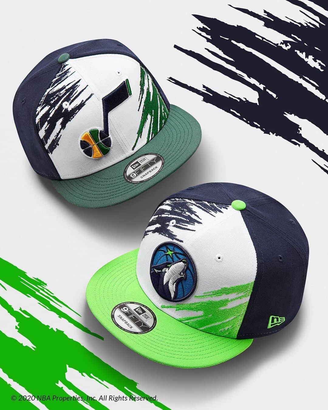 ニューエラ・キャップのインスタグラム：「A blank canvas to make an impression, the NBA Splatter collection is available now at neweracap.com 🎨 . Link in bio」