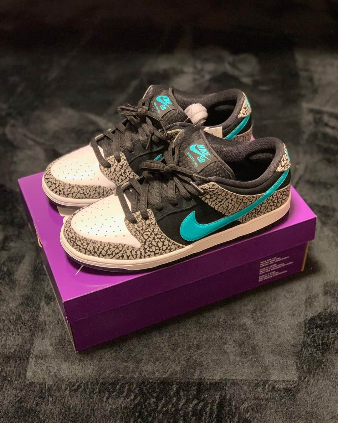 岩本煌史のインスタグラム：「got new kicks!! NIKE SB DUNK LOW PRO ATMOS ELEPHANT  #nike #ナイキ #nikesb #ナイキエスビー #dunk #ダンク #dunklow #ダンクロウ #atmoselephant  #elephantdunk #エレファントダンク #ムラサキスポーツ #抽選 #当選 #prowrestler #プロレスラー #prowrestling #プロレス #ajpw #全日本プロレス #三重県 #桑名市 #出身 #岩本煌史 #sneaker #スニーカー #スニーカー大好き #足元倶楽部 #スニーカーヘッズ #イワモトヘッズ」