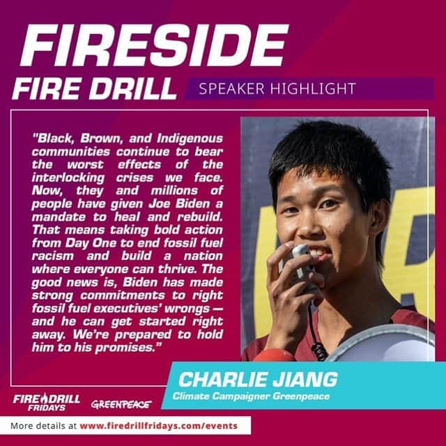 ジェーン・フォンダさんのインスタグラム写真 - (ジェーン・フォンダInstagram)「Today at 2pm ET  Repost from @firedrillfriday • Black, Brown, and Indigenous communities continue to bear the worst effects of the interlocking crises we face. Now, they, and millions of people, have given Joe Biden a mandate to heal and rebuild. We need to come together, across the country, to ensure that President-elect Biden acts quickly and ambitiously on day one to end fossil fuel racism, and build a just, equitable future where everyone can thrive. ⠀⠀⠀⠀⠀⠀⠀⠀⠀ Don't miss @JaneFonda, and @GreenpeaceUSA's Climate Campaigner, Charlie Jiang on Fire Drill Friday tomorrow! 🔥」11月14日 2時28分 - janefonda