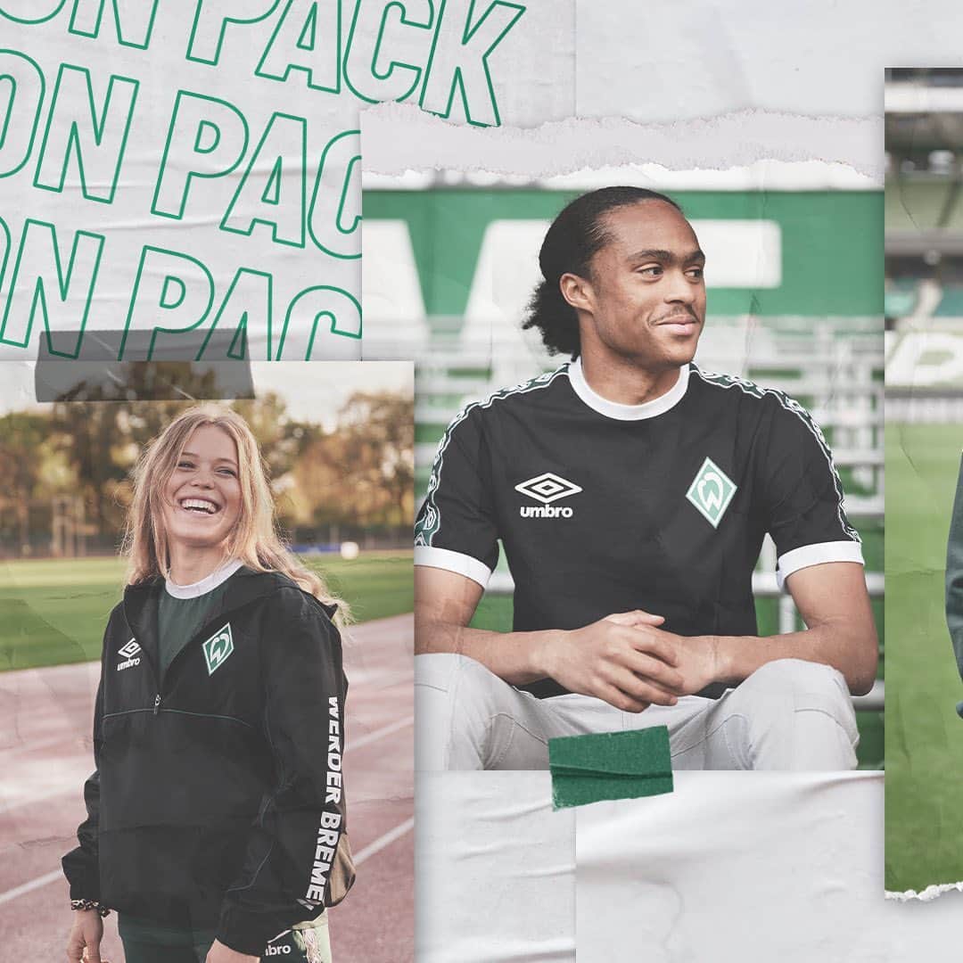 UMBROさんのインスタグラム写真 - (UMBROInstagram)「Another Pack. Another Icon. The new @werderbremen Icon Pack.  #werderbremeniconpack #rautelebenslangraute #lebenslanggrünweiss #nurdersvw #footballfanwear  @outfitter.official」11月14日 2時30分 - umbro