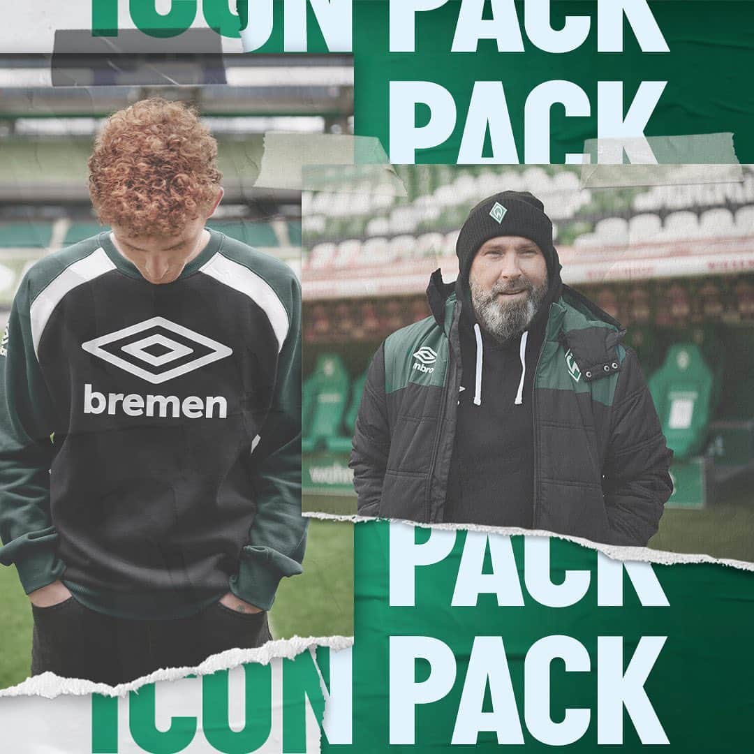 UMBROさんのインスタグラム写真 - (UMBROInstagram)「Another Pack. Another Icon. The new @werderbremen Icon Pack.  #werderbremeniconpack #rautelebenslangraute #lebenslanggrünweiss #nurdersvw #footballfanwear  @outfitter.official」11月14日 2時30分 - umbro