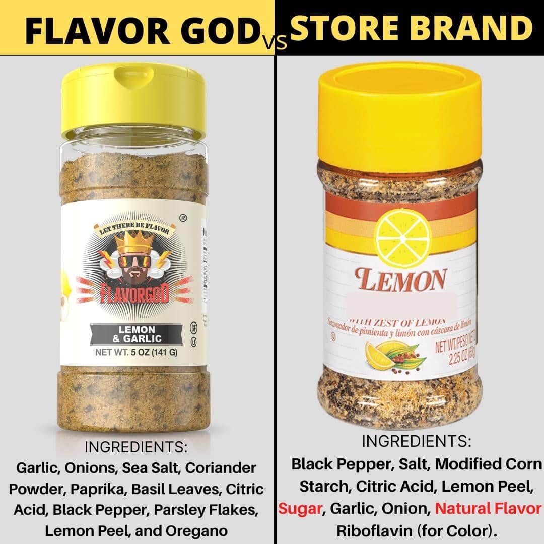 Flavorgod Seasoningsさんのインスタグラム写真 - (Flavorgod SeasoningsInstagram)「Do you check your labels for Sugar and Synthetic Ingredients?⁠ -⁠ We take pride in our Plant Based Ingredients without the added sugar or synthetic ingredients👌⁠ -⁠ Seasonings available here ⬇️⁠ Click link in the bio -> @flavorgod⁠ www.flavorgod.com⁠ -⁠ Flavor God Seasonings are:⁠ ➡ZERO CALORIES PER SERVING⁠ ➡MADE FRESH⁠ ➡MADE LOCALLY IN US⁠ ➡FREE GIFTS AT CHECKOUT⁠ ➡GLUTEN FREE⁠ ➡#PALEO & #KETO FRIENDLY⁠」11月14日 4時02分 - flavorgod