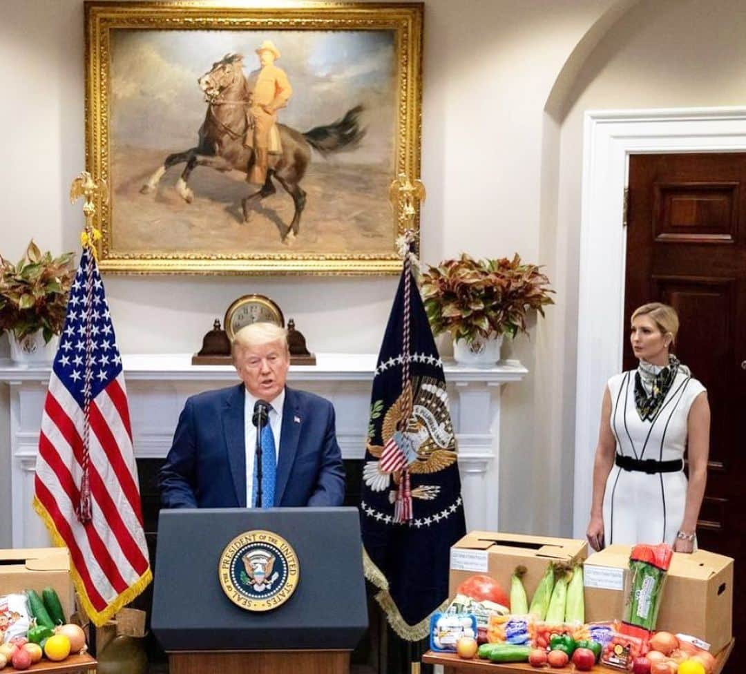 イヴァンカ・トランプさんのインスタグラム写真 - (イヴァンカ・トランプInstagram)「By purchasing more than $4 BIlLION in fresh produce 🥬 dairy🥛and meat from American family farms 🇺🇸, our #FarmerstoFamilies Food Box 👩‍🌾📦 program helps hungry families while assisting farmers and food distributors who have been affected by the pandemic.  So proud of this extraordinary @realDonaldTrump, @whitehouse and @usdagov initiative!」11月14日 4時53分 - ivankatrump