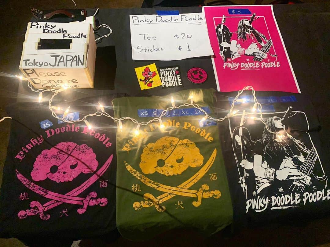 PINKY DOODLE POODLEさんのインスタグラム写真 - (PINKY DOODLE POODLEInstagram)「Merch is ready!! Come on to Greenville, SC!! The Radio Room @radioroomgreenville   #ustour2020  #pinkydoodlepoodle  #pdp  #highenergyrocknroll  #livemusic #rockmusic #rock #rockband  #japanese #japaneserockband #chickenranchrecords #livetour  #tourlife #musicianlife #musician #gibsonguitars #gibsonbass  #eb3 #lespaul #marshallamps #vintage #femalebassist #femalevocalist」11月14日 8時39分 - pinkydoodlepoodle