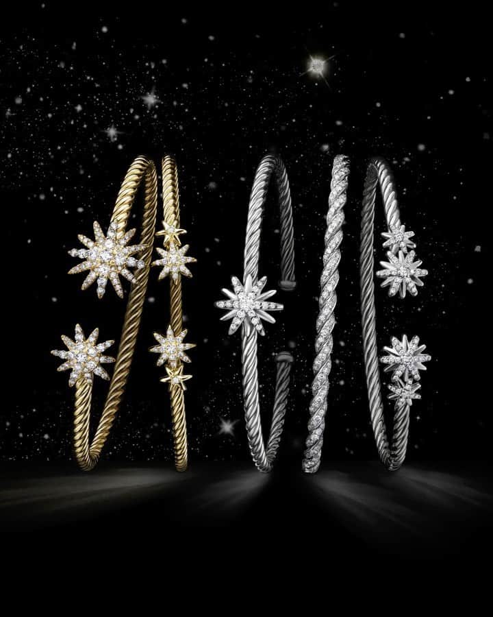 デビッドヤーマンのインスタグラム：「🌟 Star light, star bright.🌟 Discover new Starburst designs through the #LinkInBio. #DavidYurman」
