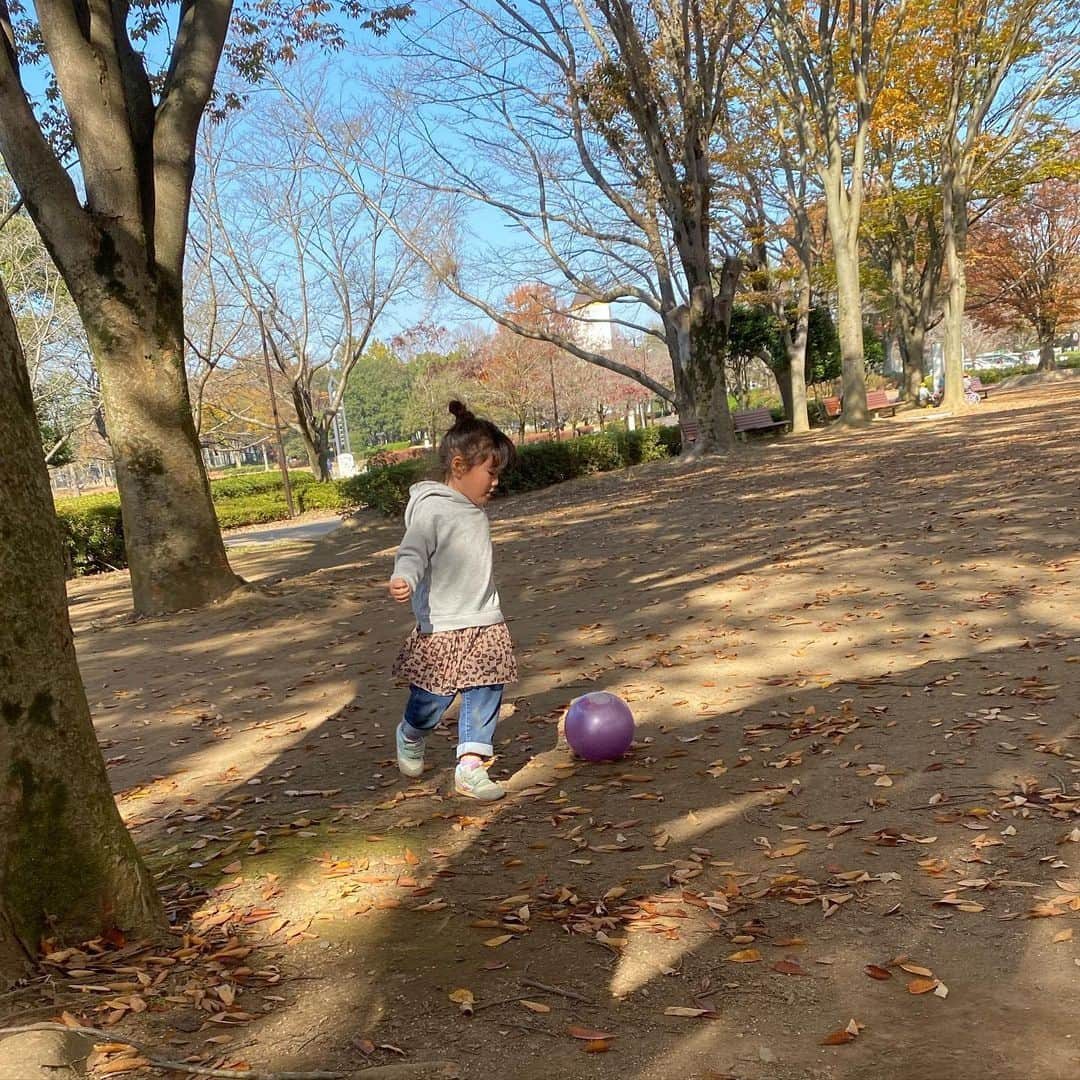 大友愛さんのインスタグラム写真 - (大友愛Instagram)「なでしこになれますか？？  @karinamaruyama   #県西公園 #公園日和 #aco ＃3歳」11月14日 12時53分 - ai_dayooon