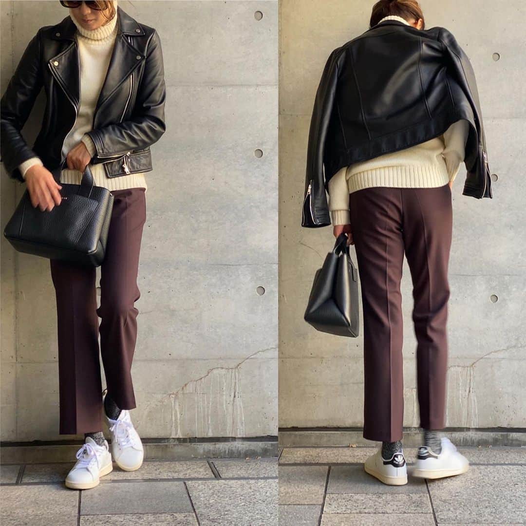 K.KSHOP_officialさんのインスタグラム写真 - (K.KSHOP_officialInstagram)「NEWSNAP ♦️Coordinate ・ 2020-11-06 ・ チョコ茶パンツでミラノムード ・ outer : #tagliatore tops : #annina #fio pants : #whitelie bag : #orciani accessory : #anthemforthesenses  shoes : #adidas other : #pagani #tabio ・ #kkcloset #kkshop #菊池京子 #kyokokikuchi #style #コーデ #coordinate #code #fashion #スナップ #snap #coordinate #ootd #wear #simple #カジュアル #natural  #happy #italy #black #seoul #pants」11月14日 13時57分 - k.kshop_official
