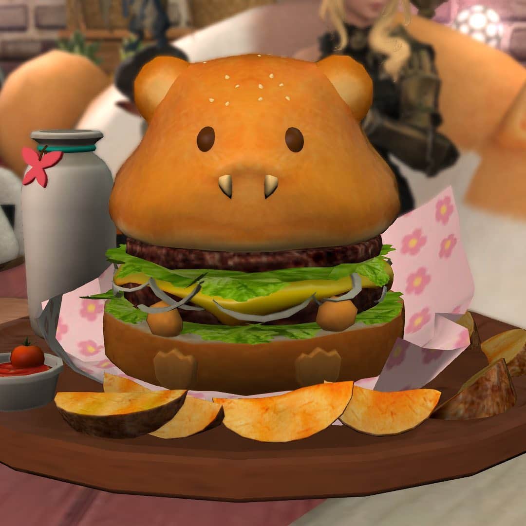 FINAL FANTASY XIVさんのインスタグラム写真 - (FINAL FANTASY XIVInstagram)「It's the 14th of the month again, which means it's #XIVon14! 🎉  🎵 Food, glorious food! 🍔  From light banter to a scrumptious meal, show us how you spend time with your friends on #FFXIV!  (The giant beaver burger is delicious btw 😋) #FF14」11月15日 0時45分 - ffxiv