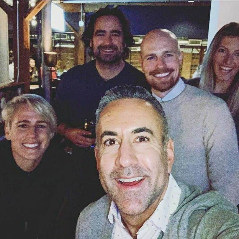 ソフィー・シュミットのインスタグラム：「It's Good people that make life Great. Thankful for wonderful humans... Here we are celebrating a special human @colin_basran 🥂 Happy Birthday... soon! . Thank you @bnabrewing  I am in love with this place! If you are ever in Kelowna, check this place out! It even has a bowling alley. . #Kelowna #KelownaBC #BNAbrrwing #GoodPeople #GoodTimes #Beer」